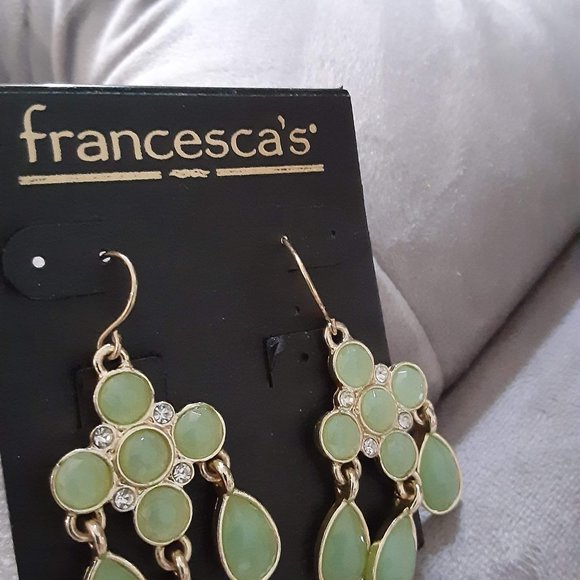 Francesca's Green Chandelier Summer Earrings - Picture 4 of 4